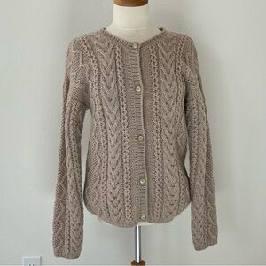 Colorado-Branded Pure New Wool Cable Knit Cardigan M